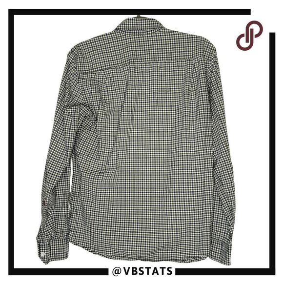 Betabrand Mens Plaid Checked Long Sleeve Button Up Shirt Navy Green Size Small - Picture 2 of 5